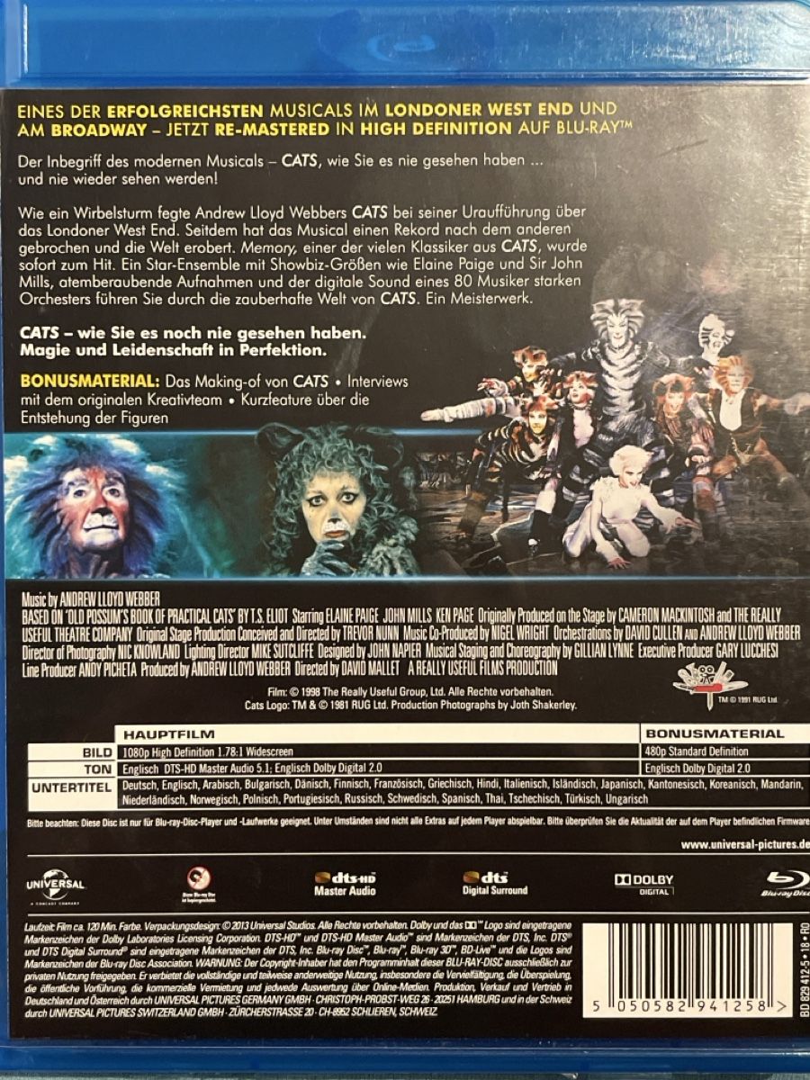 Alle DVDs: Cats - Das Musical (1999) – Gebraucht aus Waldenburg von Gonzo8 1