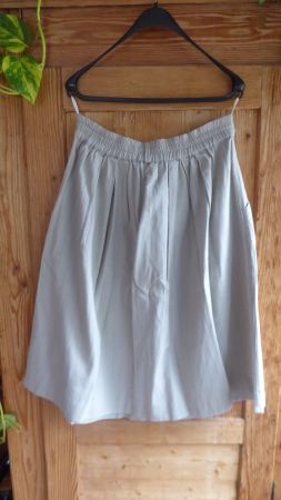 Rock mit Knöpfen Gr 40 Bund 41cm dunkel beige/grau