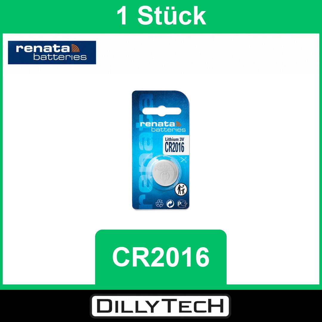 Caricatori & Batterie: Renata CR2016 Lithium Knopfzellenbatterie - 1 Stk. – Nuovo e nell'imballaggio originale da Meilen venduto da DillyTecH