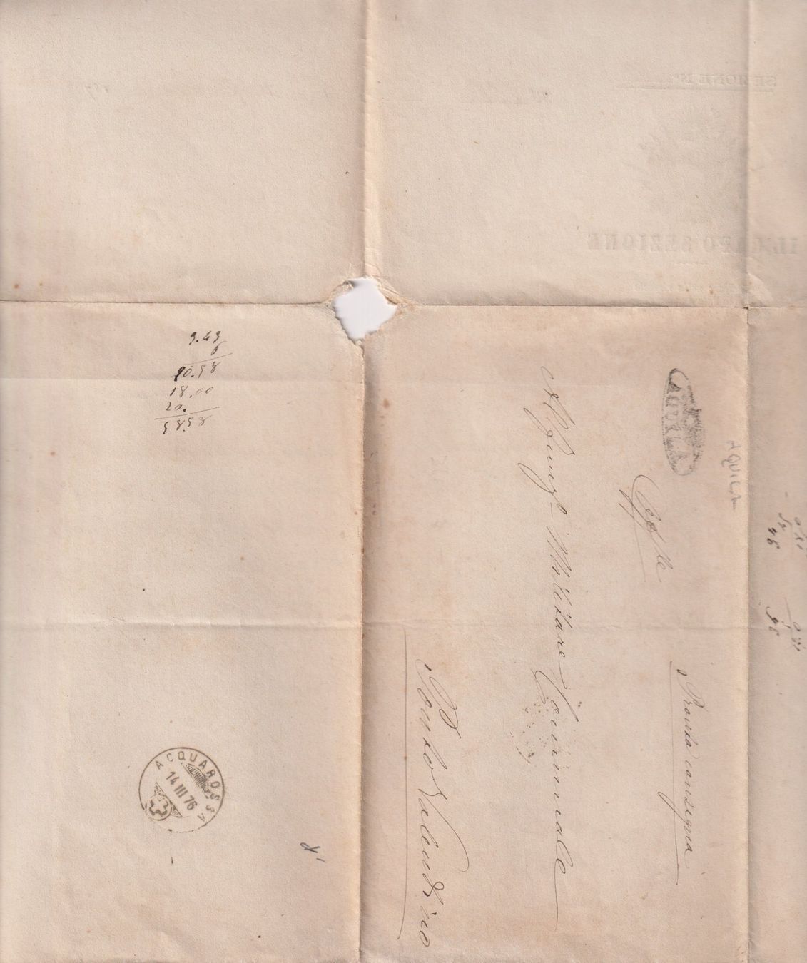 Tutti i francobolli: Vorphila, Strahlenstempel AQUILA, 1876 AQUAROSSA, ++ – Usato da Samnaun-Compatsch venduto da Muckimu 2