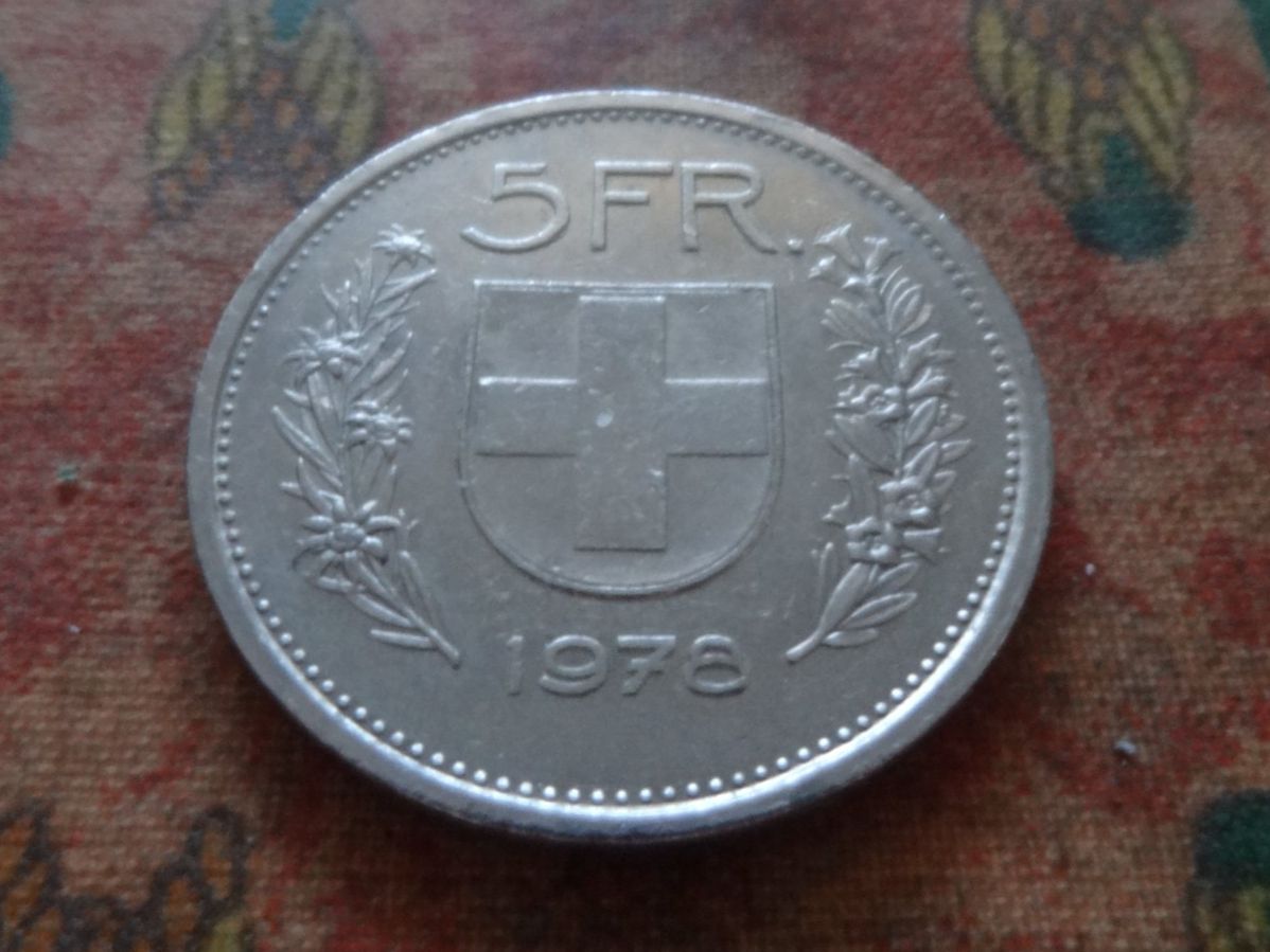 Alle Münzen: 5 Fr. 1978 – Gebraucht aus Romanel-sur-Lausanne von Swift13