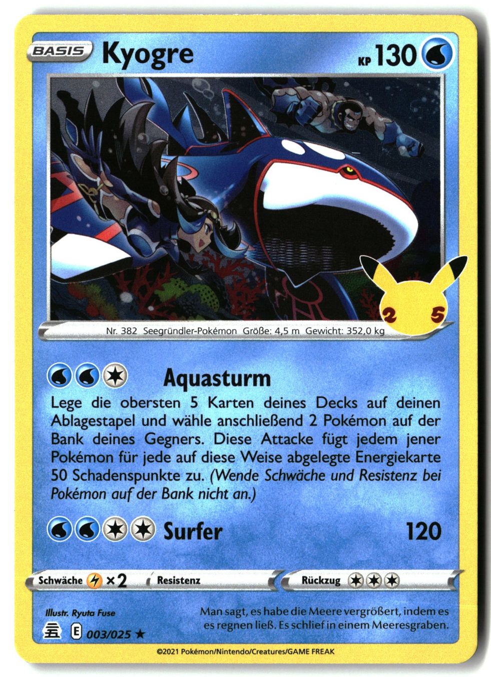 Pokémon Carte collezionabili: Kyogre #3 Pokemon Celebrations – Usato da Feuerthalen venduto da Plazatoys