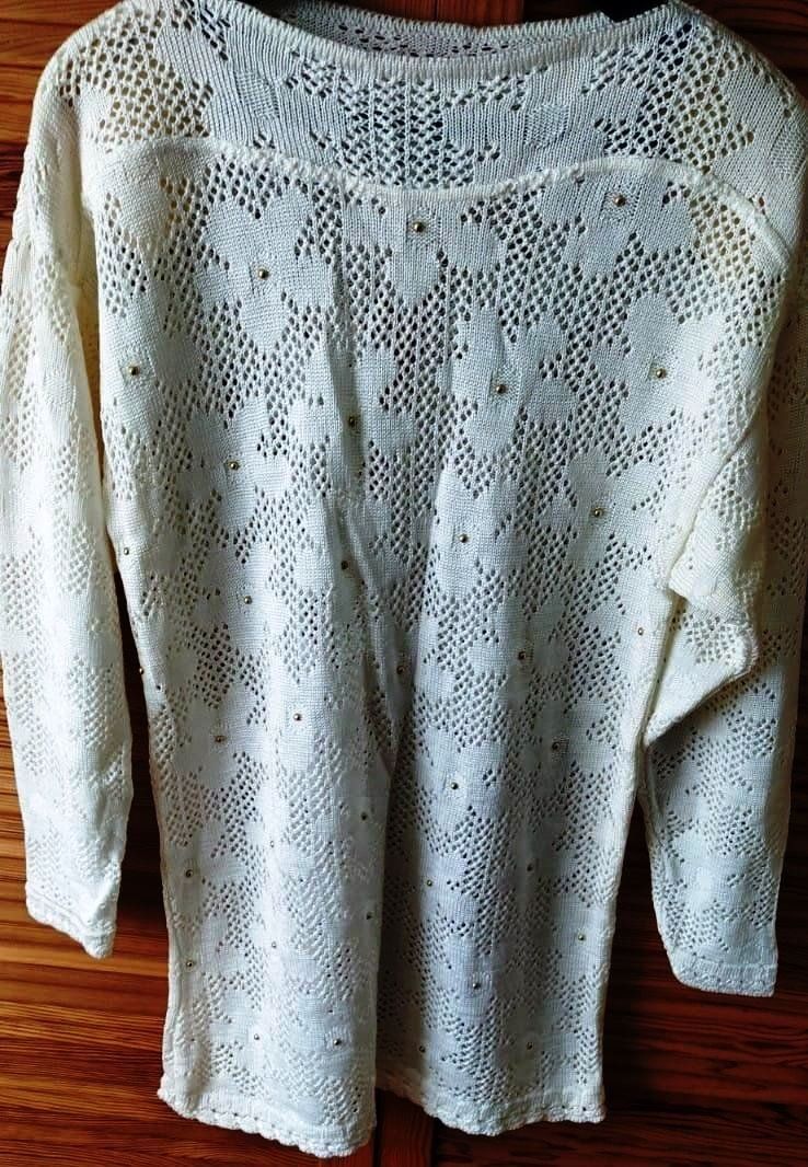 Maglioni & Felpe: Pullover in Weiss mit goldigen Nieten - Grösse 38 - – Nuovo (secondo la descrizione) da Zürich venduto da -italo- 1