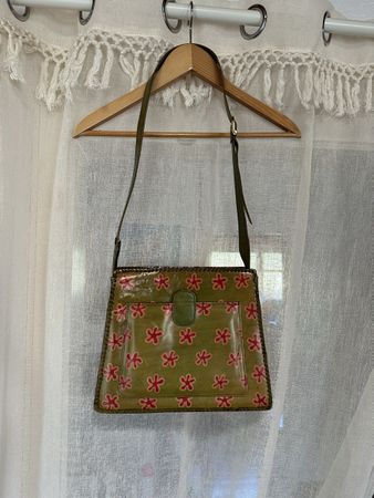 Sac vintage à fleurs vert