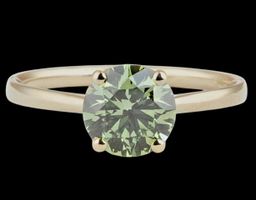 ❗Ab 1.- Grüner Diamantring 1.48 ct VS1 14K Gelbgold 💍 - IGI