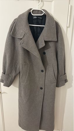 Mantel Zara grau Damen langer Schnitt neuwertig