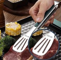 Edelstahl Grillzange BBQ Wender mit Verschluss