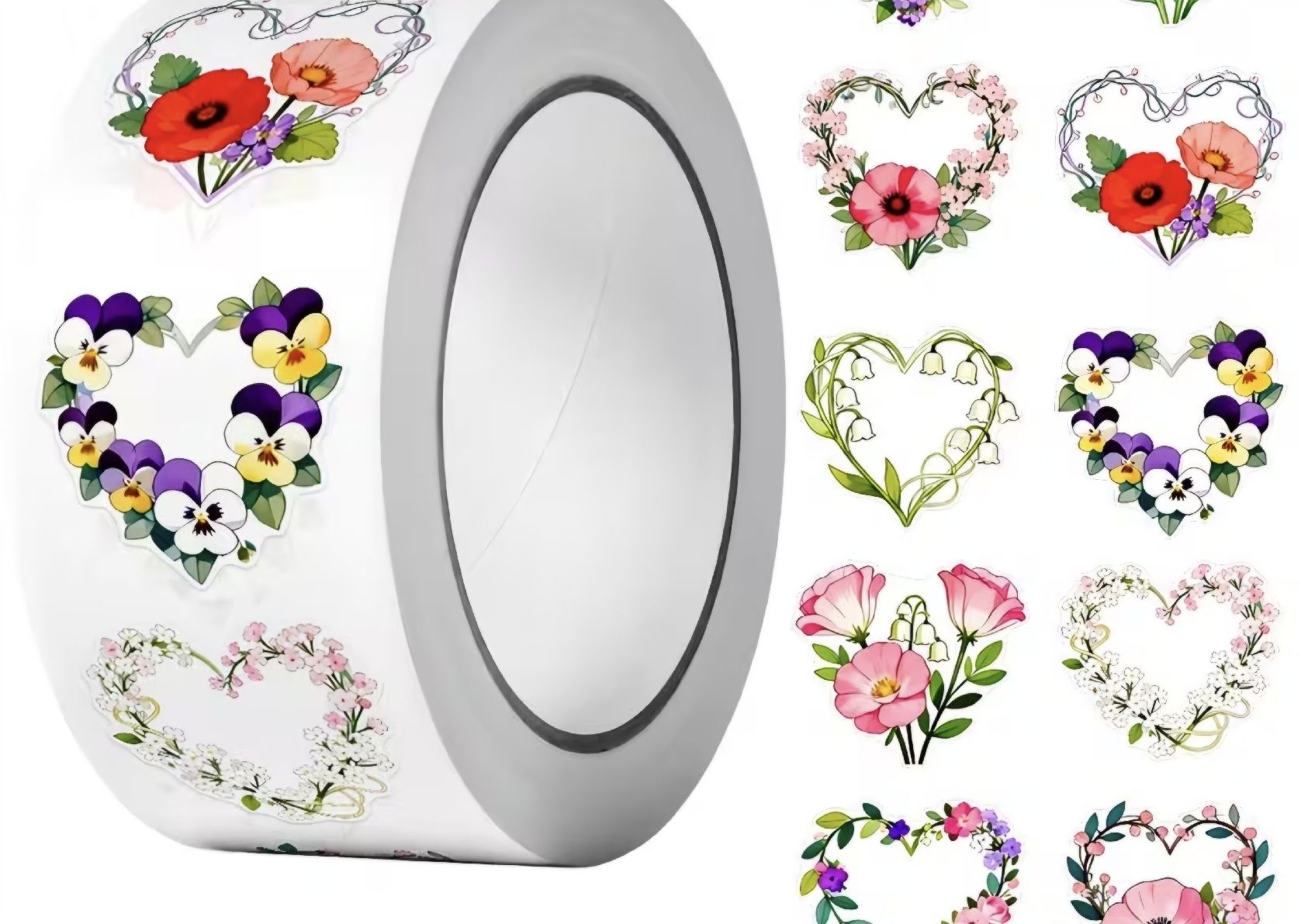 Sticker: Sticker Rolle Herz Blumen Design  – Nuovo e nell'imballaggio originale da Aarberg venduto da Happy058