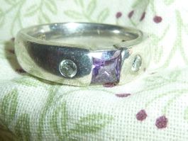 bague en argent et pierres améthyste 53 pour femme