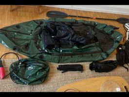 Packraft Komplettset. MRS Microraft mit diversem Zubehör