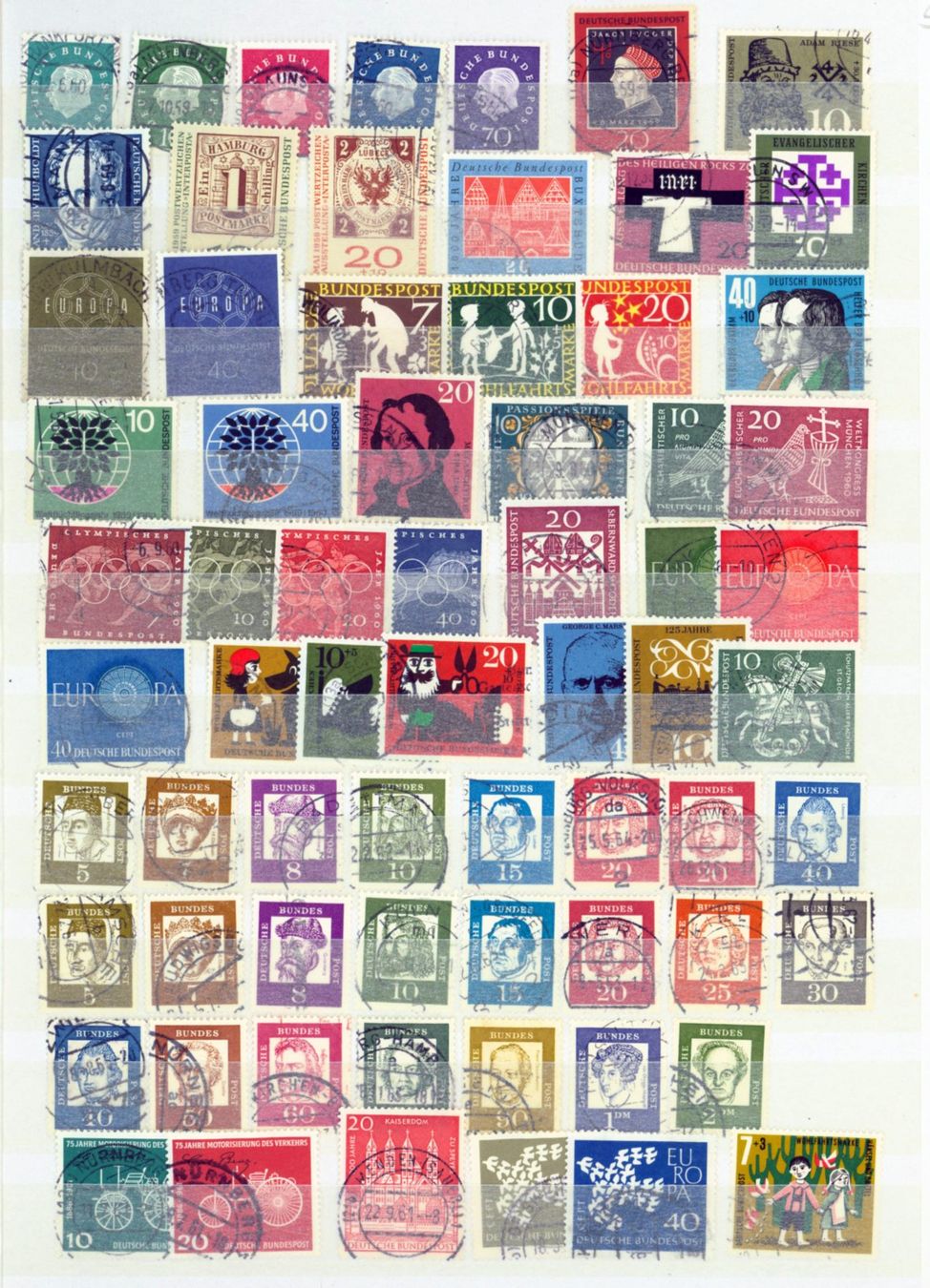 Alle Briefmarken: BRD SUPER  SLG. 8 Seiten ab Posthorn bis 1972 (AX594) – Gebraucht aus Seuzach von Philahits 2