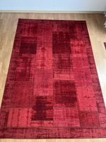 Flachwebeteppich 155 × 230 cm – Rot/Bordeaux – Vintage Look