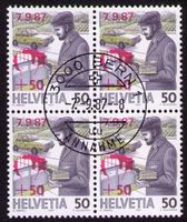 1987_W66_UNWETTERMARKE Postbote mit Zudruck_ET 7.9.87 BERN !