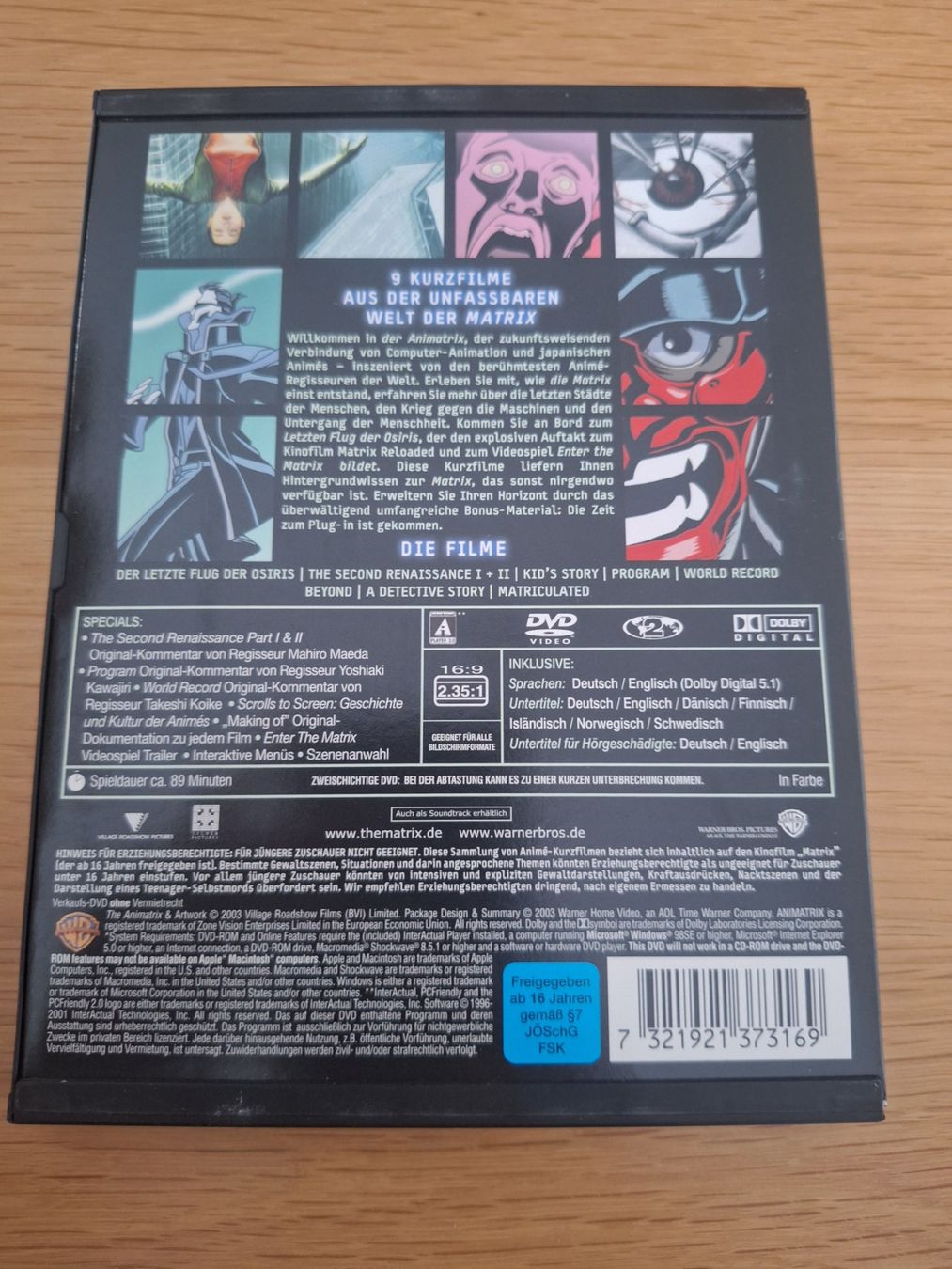 Tutti i DVDs: Dvd Animatrix – Usato da Wanzwil venduto da chlinih93 1