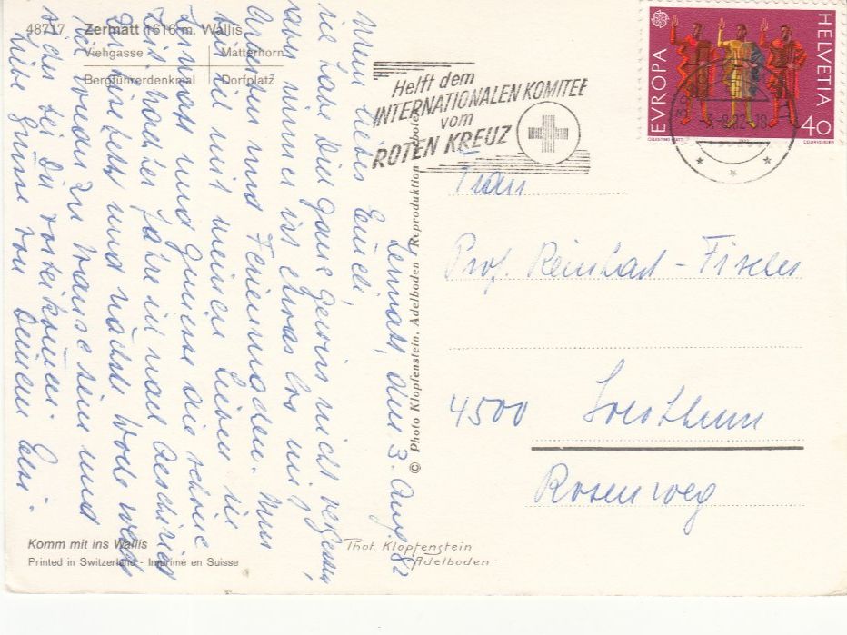 Cartoline postali: Zermatt 1982 – Usato da Bürglen TG venduto da StampGraf 1
