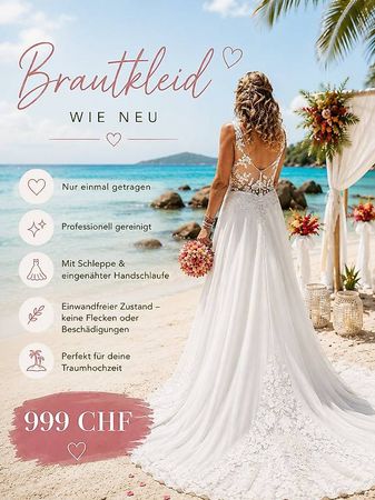 Brautkleid | wie neu | prof.gereinigt | Schleppe | Gr. 34/36
