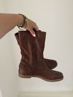 Damen Leder Stiefel Braun gefüttert Grösse 40