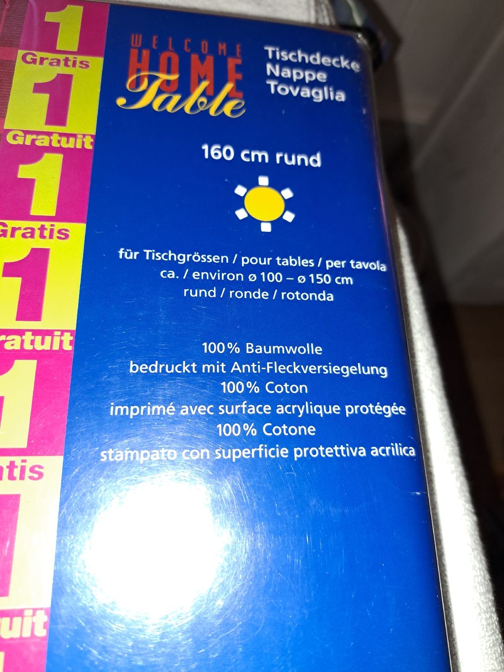 Sonstige Tischwäsche: Neue Tischdecken, 160 cm Durchmesser, – Neu und originalverpackt aus Kölliken von Upcycling-by-Mc-TAM 3