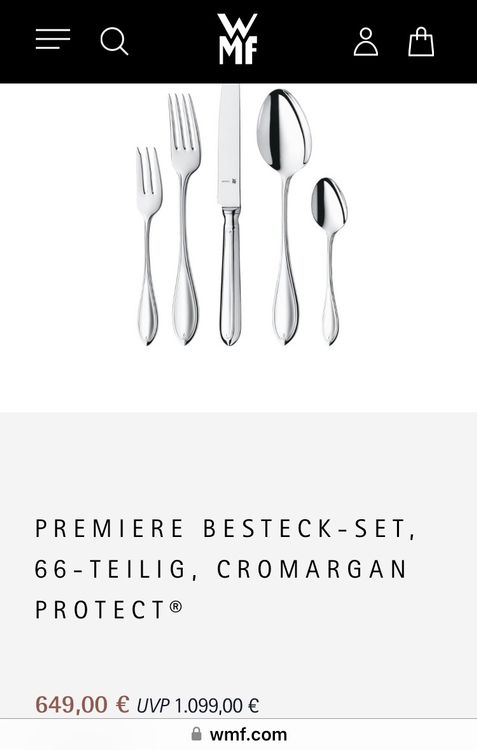 WMF Sonic Besteck-Set, 66-teilig, Cromargan protect