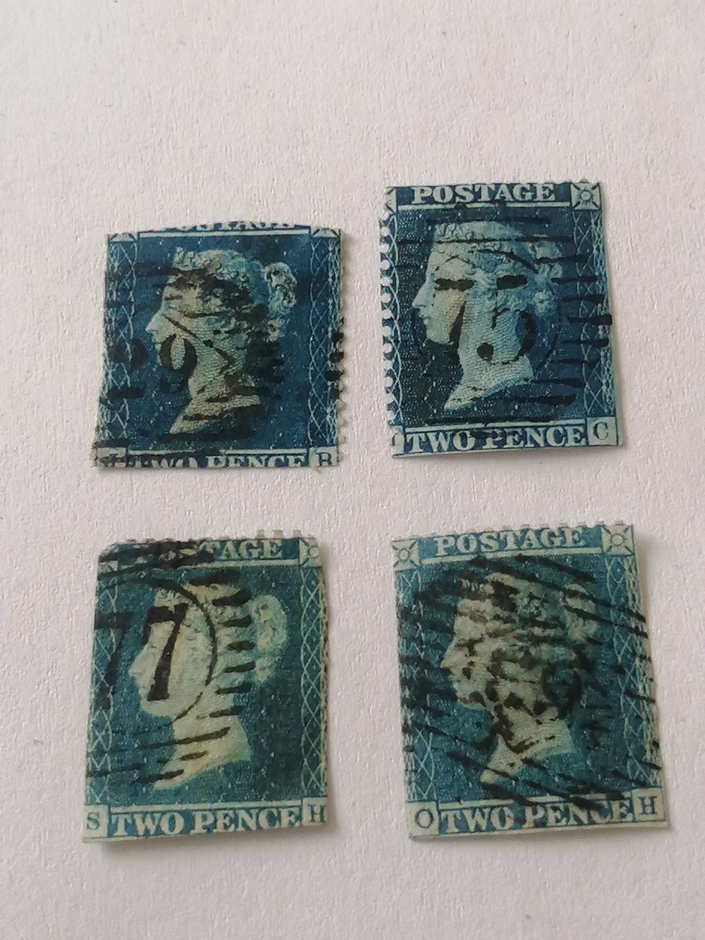 Tous les timbres: 4mal two Pence Blue 1855  – D'occasion à Happerswil par tschergi