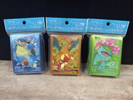 Pokemon Karten Schutzhüllen sleeves Glurak, Turtok, Bisaflor