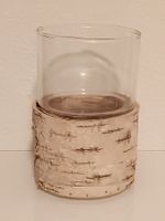 Laterne Windlicht aus Glas + Holz