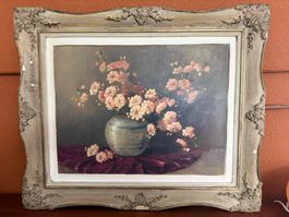 Kunst Kirschblüten im Topf, Bild Signiert HENDRIKS