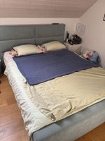 Boxspringbett Mintgrün 160x200 mit Bettkasten