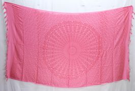 Leichtes Srandtuch Umhang Lunghi aus Viskose pink