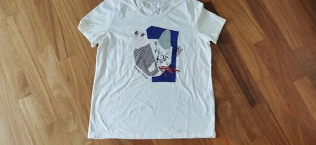 T-shirt Claudie Pierlot blanc en coton, taille 38, porté 1x