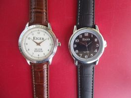 2 X Armbanduhren "EIGER" SILVER EDITION + Typ F455 - Unisex