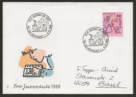 1988  Brief Tag der Briefmarke  LANGNAU AM ALBIS
