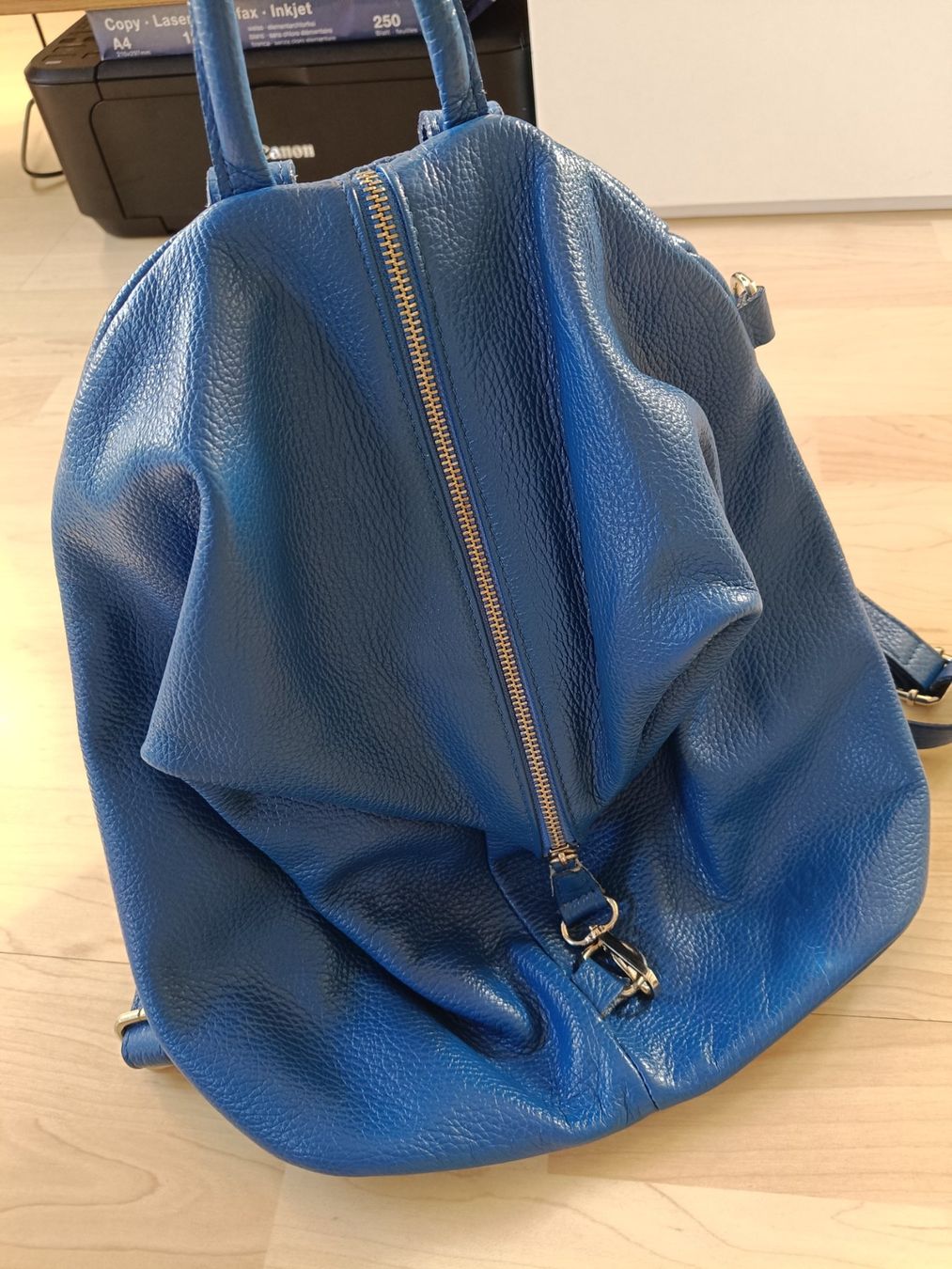 Zaini: Blauer Lederrucksack - Top Zustand! – Usato da Adliswil venduto da Vimovi 1