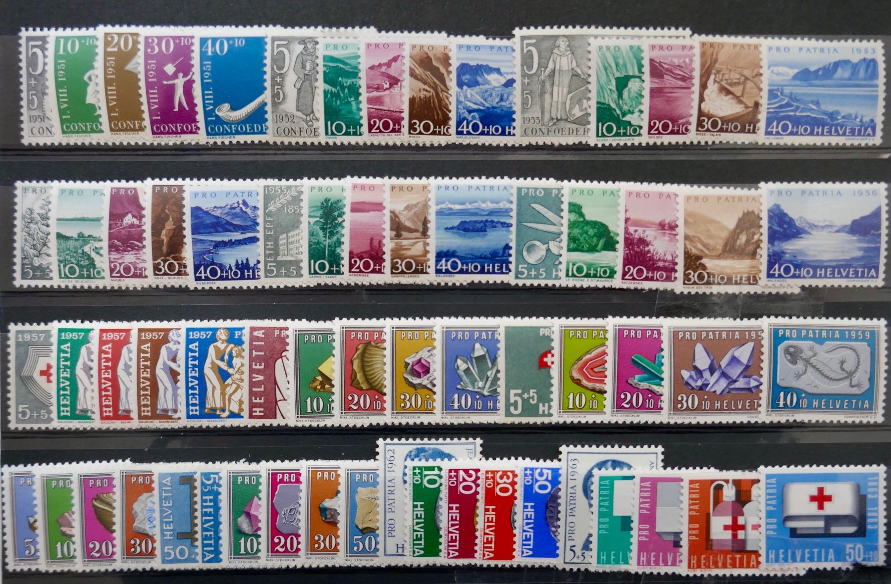 Tutti i francobolli: Kleinlot PP Satzmarken 1951 - 1963 postfrisch** – Nuovo (secondo la descrizione) da Möhlin venduto da PHILABARTIS