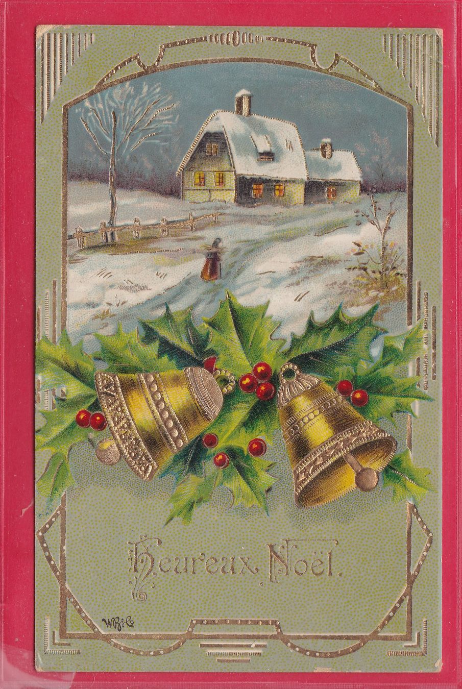 Ansichtskarten: HEUREUX NOEL, 24.12.1913 – Gebraucht aus Oberrieden von Gebirgsstelze