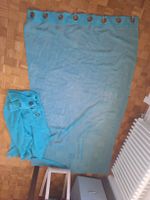2 rideaux turquoise transparent 230x120cm