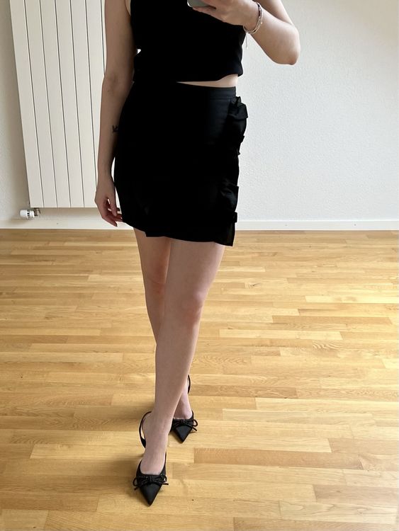 Mini Jupe Crayon Zara – Noire – Taille XS – Dentelle Et Perles