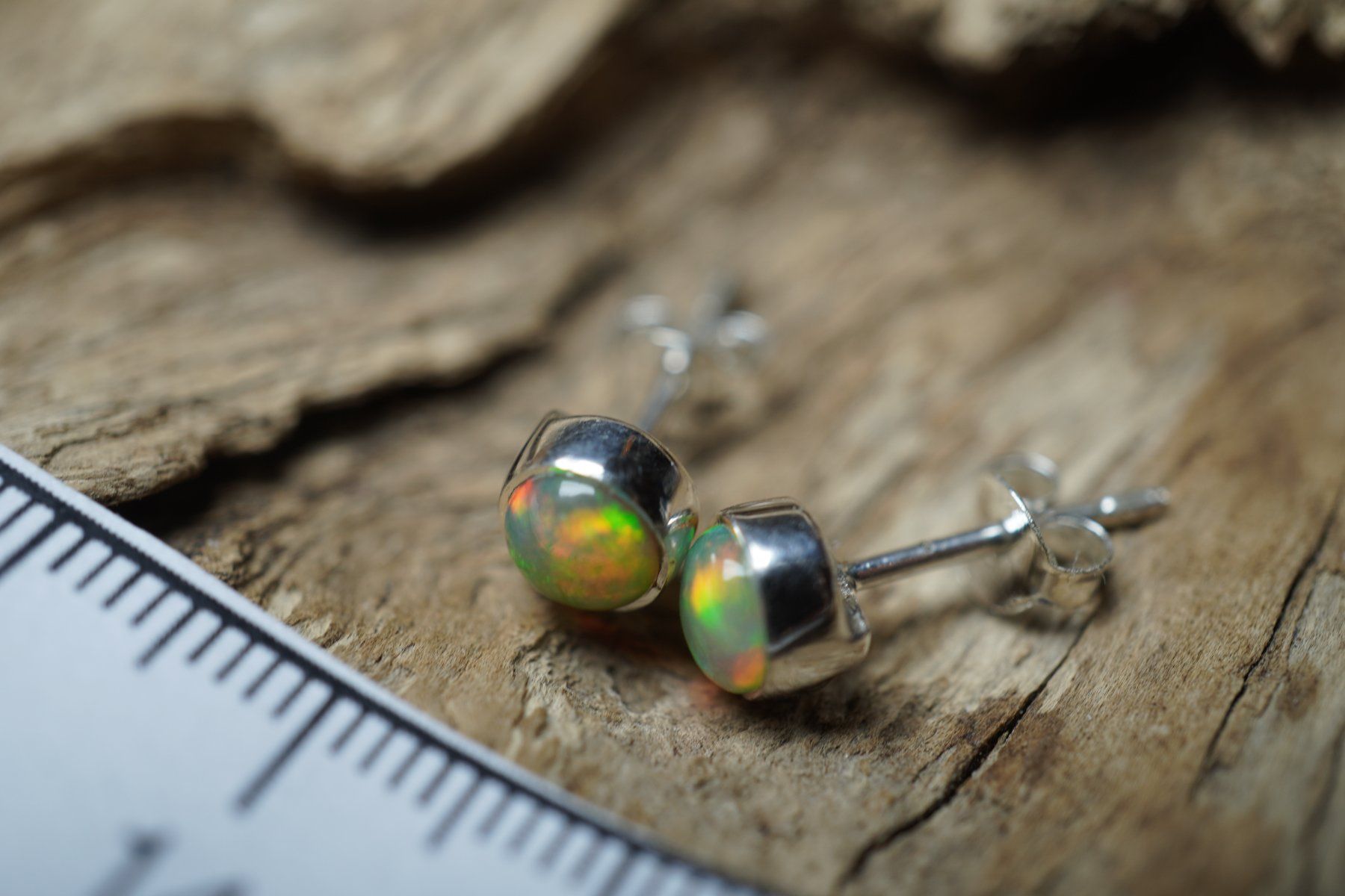 Orecchini pendenti & Orecchini a lobo: Opal   Rund   5mm  Farbig  Ohrstecker   925 Silber – Nuovo e nell'imballaggio originale da Balgach venduto da top_silver 8