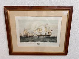 Historische Lithografie The Fleet off Hango 1854, 76 x 62 cm
