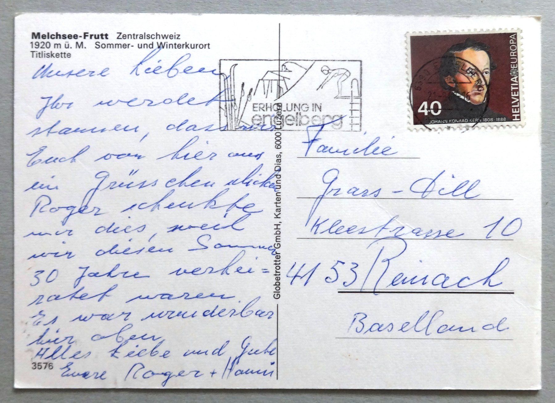 Cartoline postali: Melchsee-Frutt, 1920 m ü.M., Titliskette – Usato da Fétigny venduto da Billy2miny 1