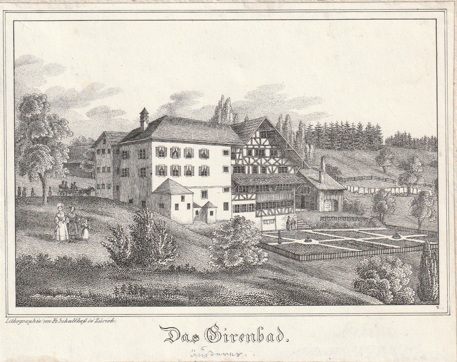 Grafiken & Lithographien: Lithographie Gyrenbad um 1850 – Gebraucht aus Rorschacherberg von fratovi2
