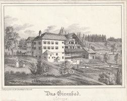 Lithographie Gyrenbad um 1850