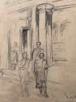 Emile Othon Friesz Original Bleistiftzeichnung im Goldrahmen