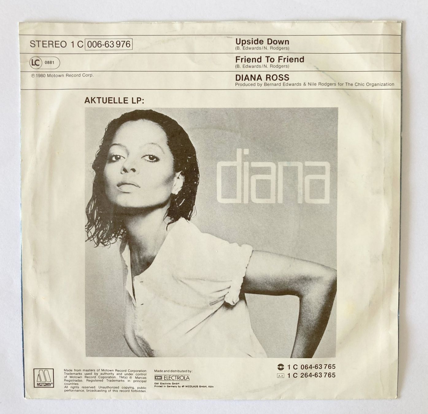 Dischi in vinile: DIANA ROSS - UPSIDE DOWN – Usato da Bottens venduto da hotter-than-hell 1