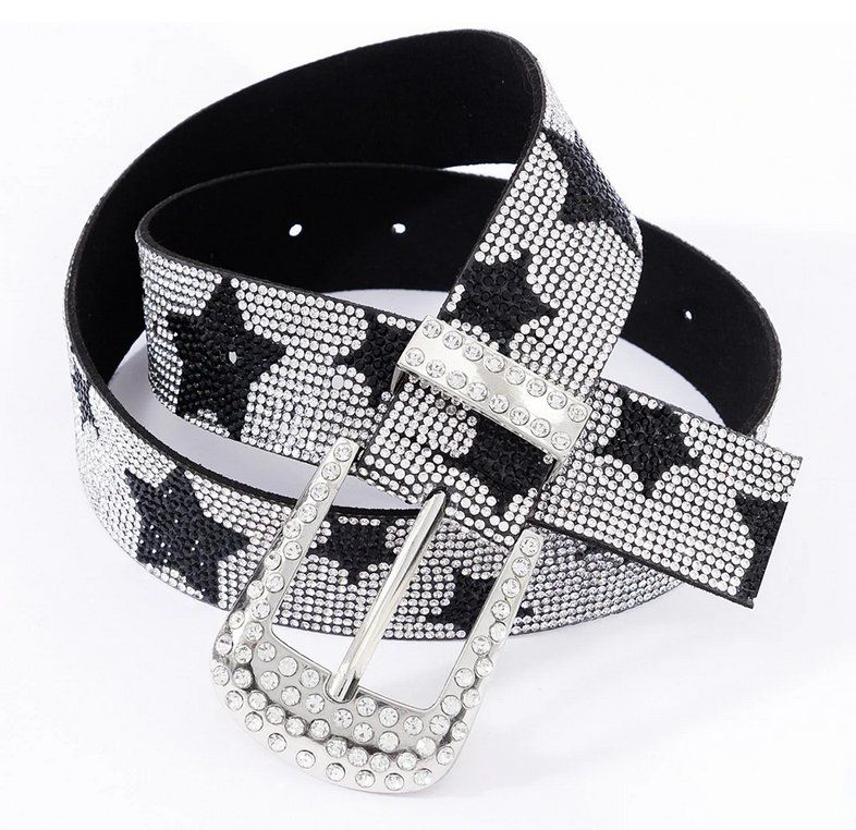 Cinture: Punkrock-Strassgürtel mit Stern Cyber - Ceinture strass – Nuovo e nell'imballaggio originale da Lausanne venduto da FASHION-WORLD-SHOP