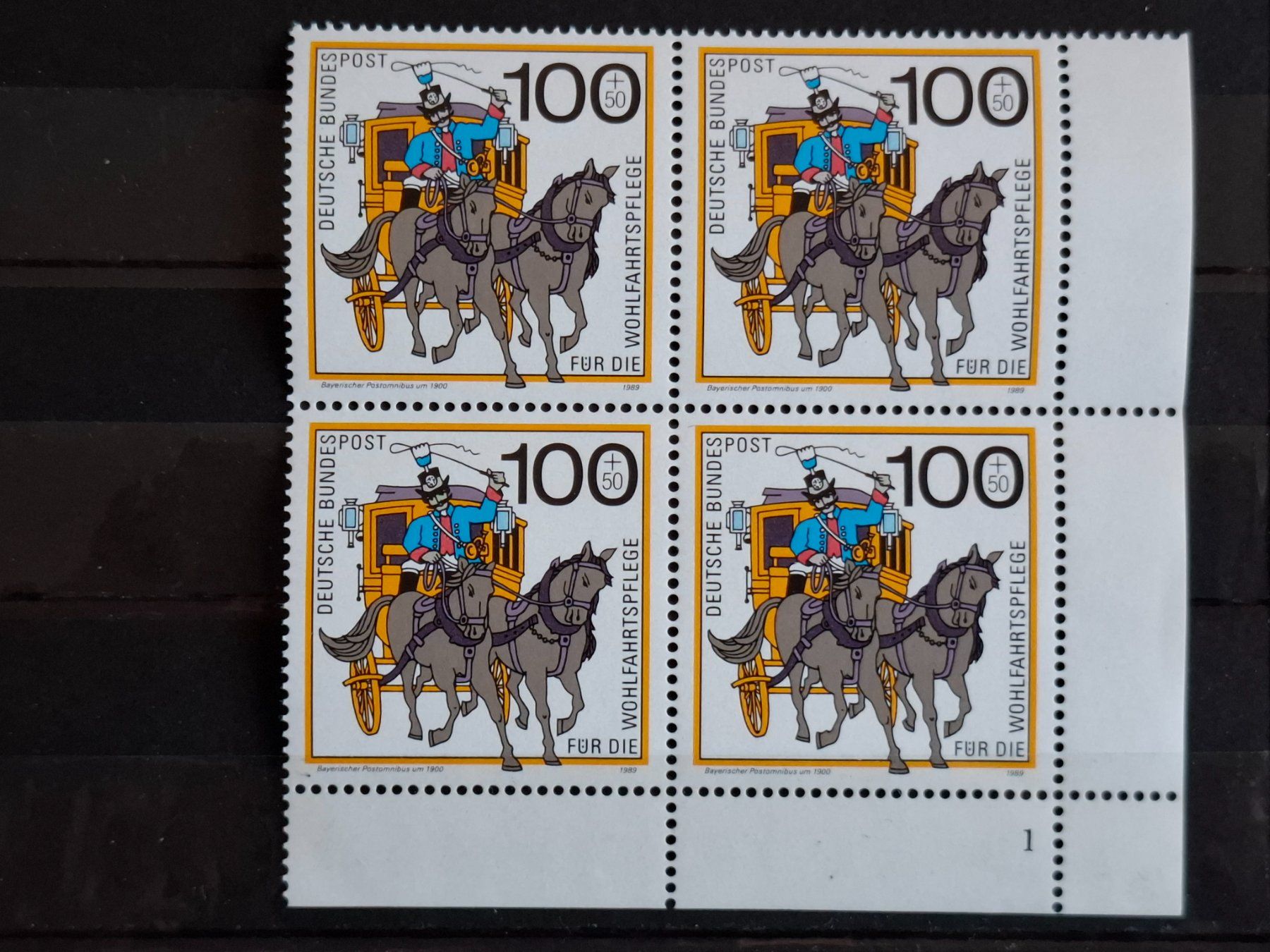 Tutti i francobolli: BRD 1989 Viererblock Mi№1439 Postomnibus. Postfrisch. – Nuovo (secondo la descrizione) da Schaffhausen venduto da Mea_85