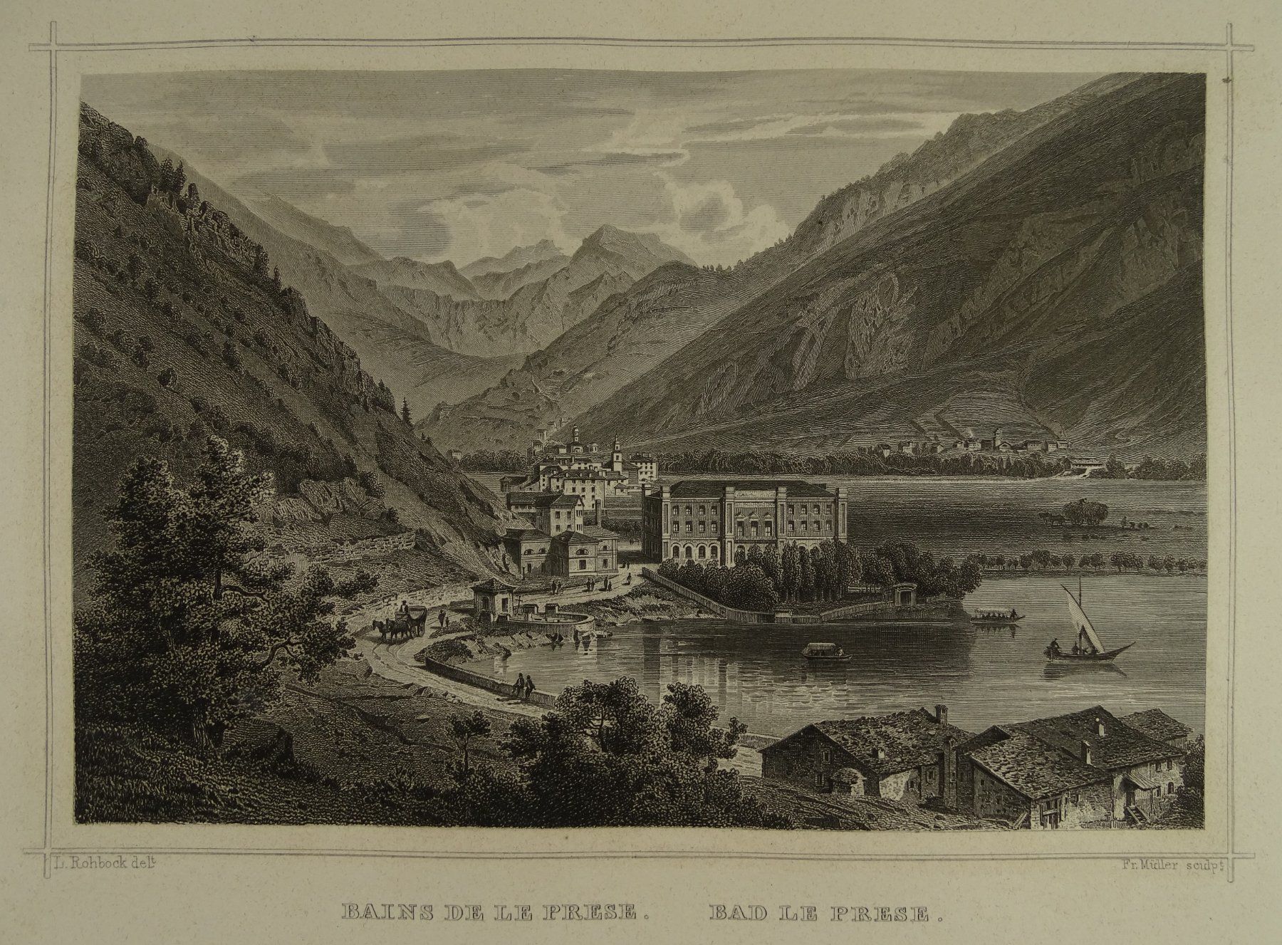 Incisioni: LE PRESE, STAHLSTICH NACH ROHBOCK 1870 – Usato da Grüningen venduto da Kartensammler