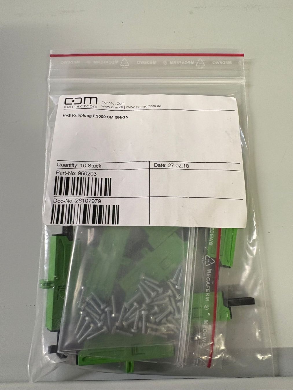 Componenti elettronici: H+S Kupplung E2000 SM GN/GN – Nuovo e nell'imballaggio originale da Sursee venduto da Network_41AG 1