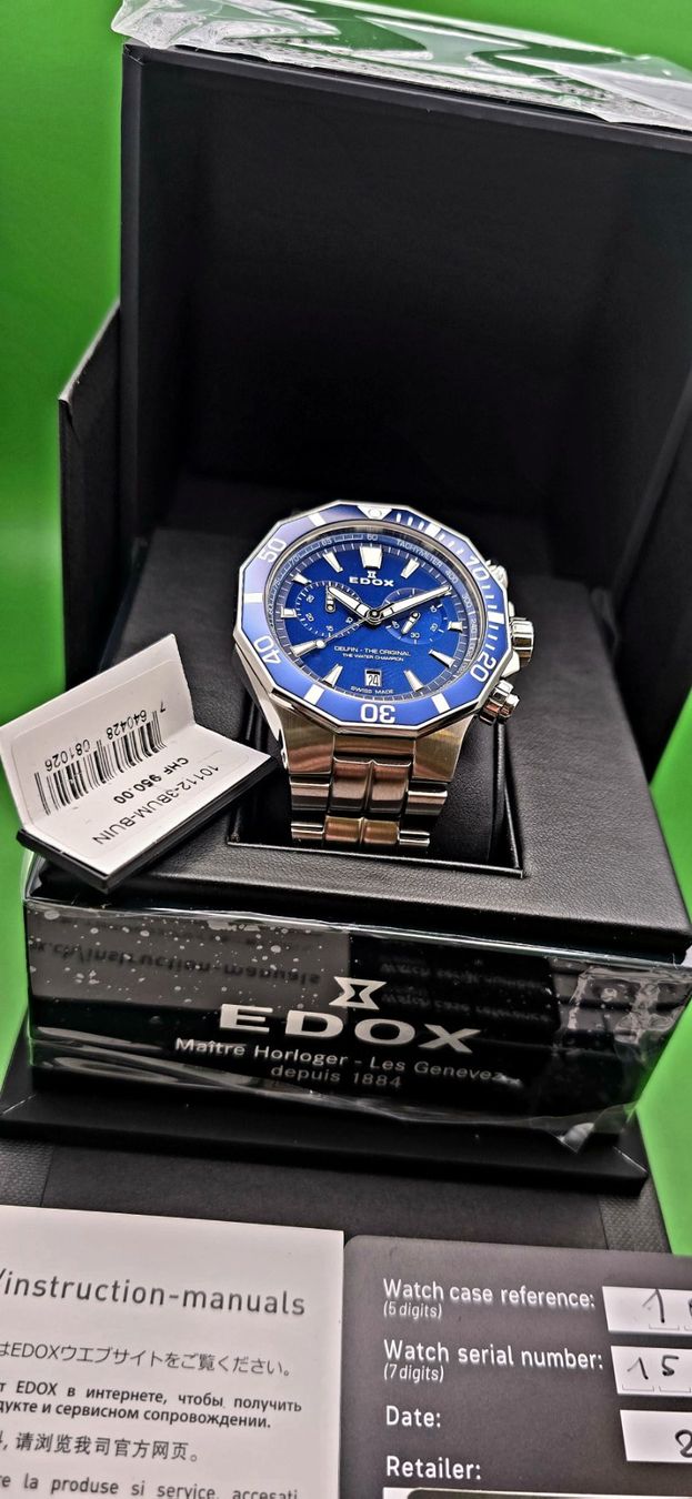 Edox Orologi: EDOX CHRONOMETER DATE HYDRO-SUB SWISS MADE SAPPHI – Nuovo e nell'imballaggio originale da Neftenbach venduto da Taschen-Uhren 1