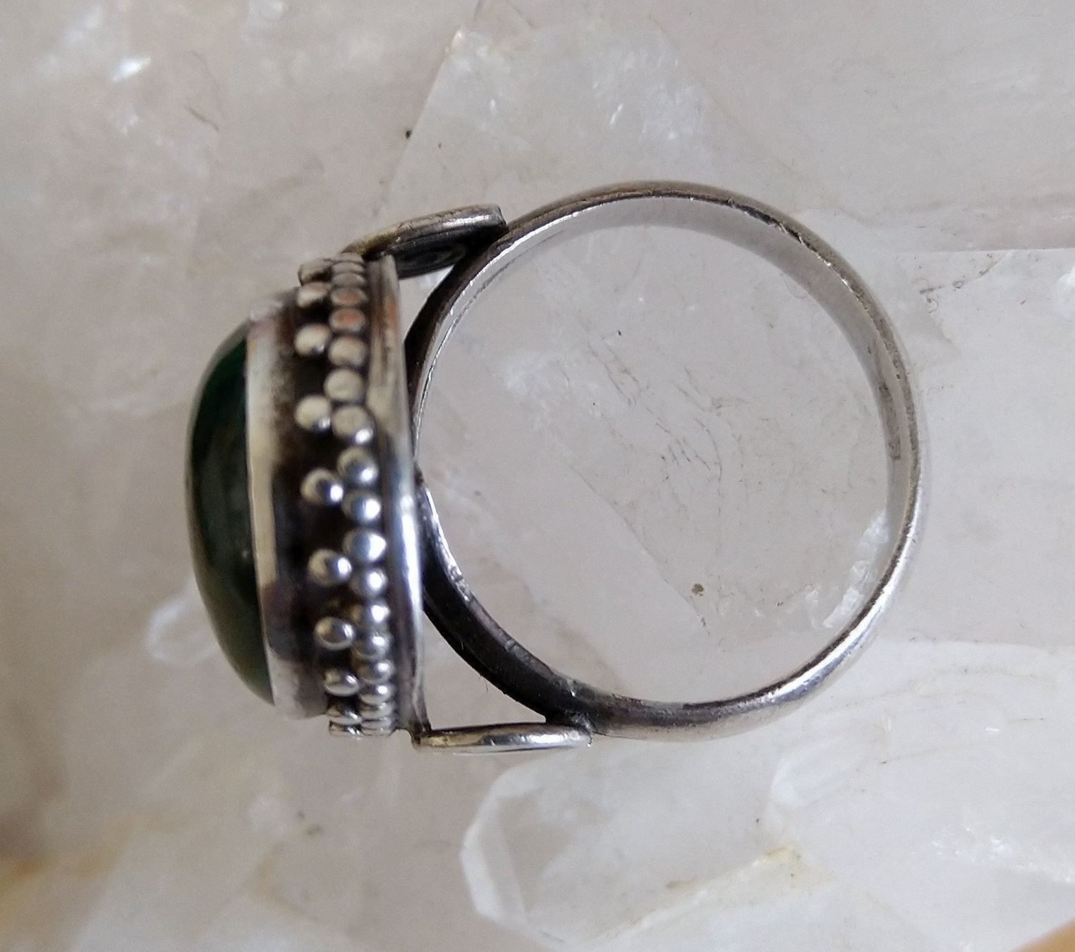 Anelli: ArtDéco  MALACHIT RING IN 800 925 SILBER – Usato da Romanshorn venduto da BoutiqueA 5